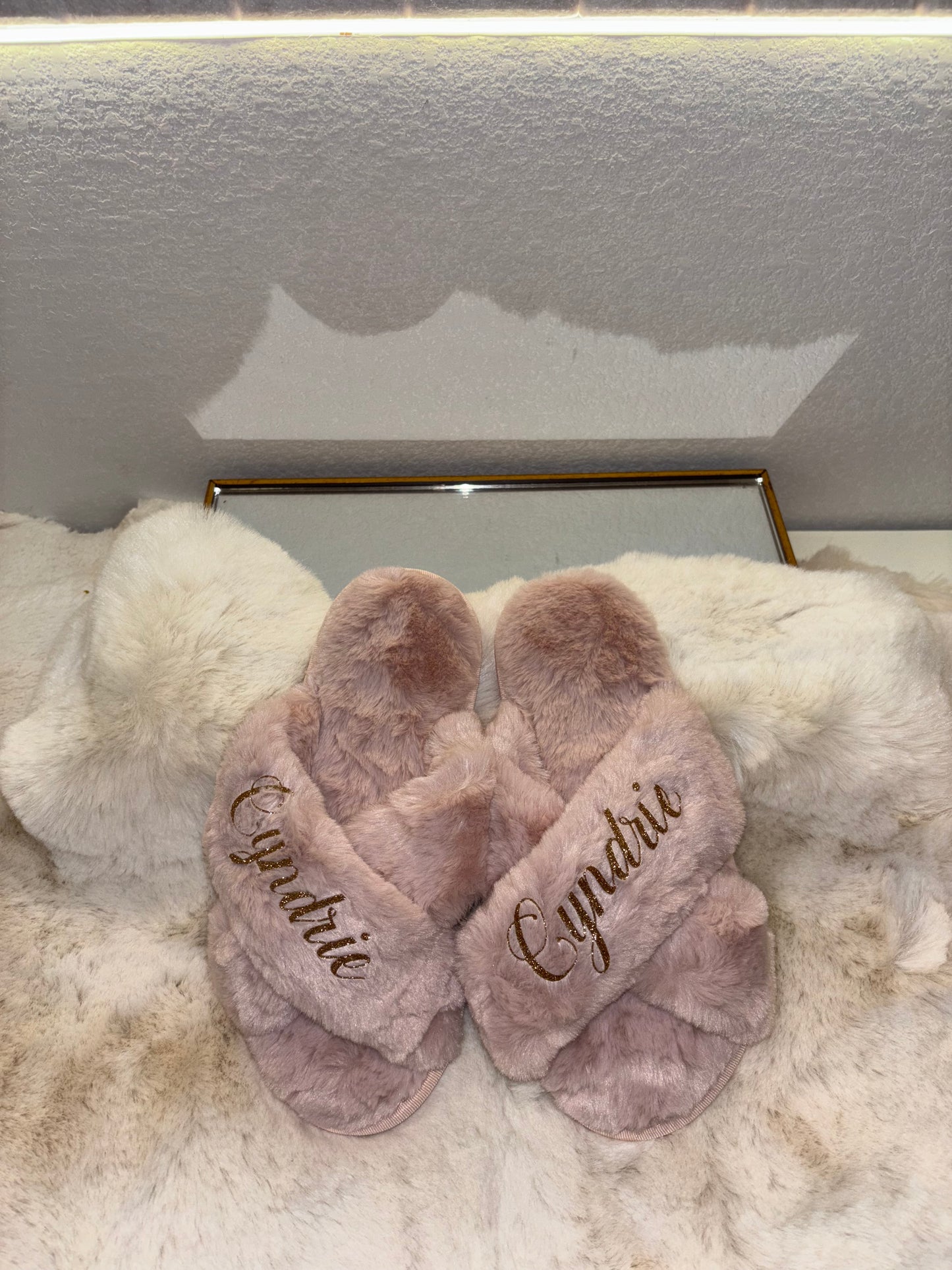 Chaussons polaires personnalisés rose