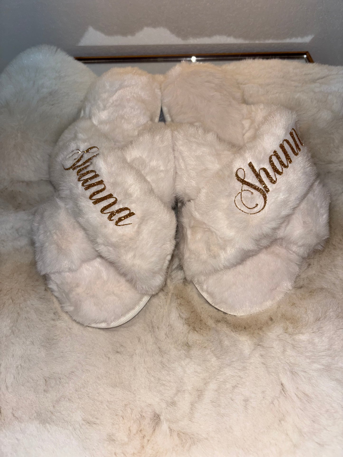 Chaussons polaires personnalisés  blanc