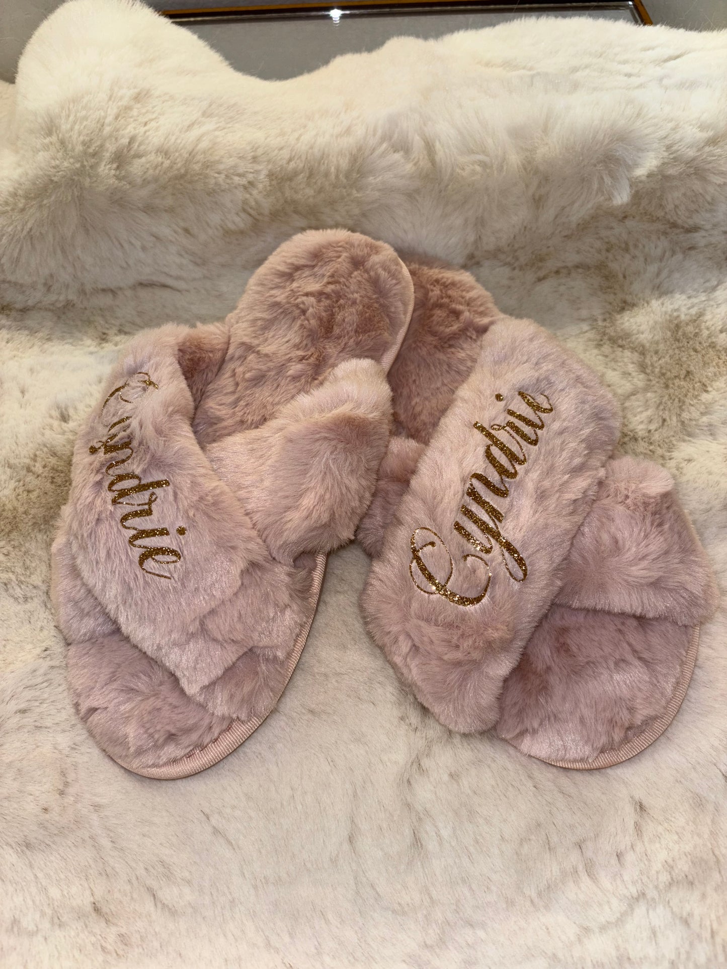 Chaussons polaires personnalisés rose