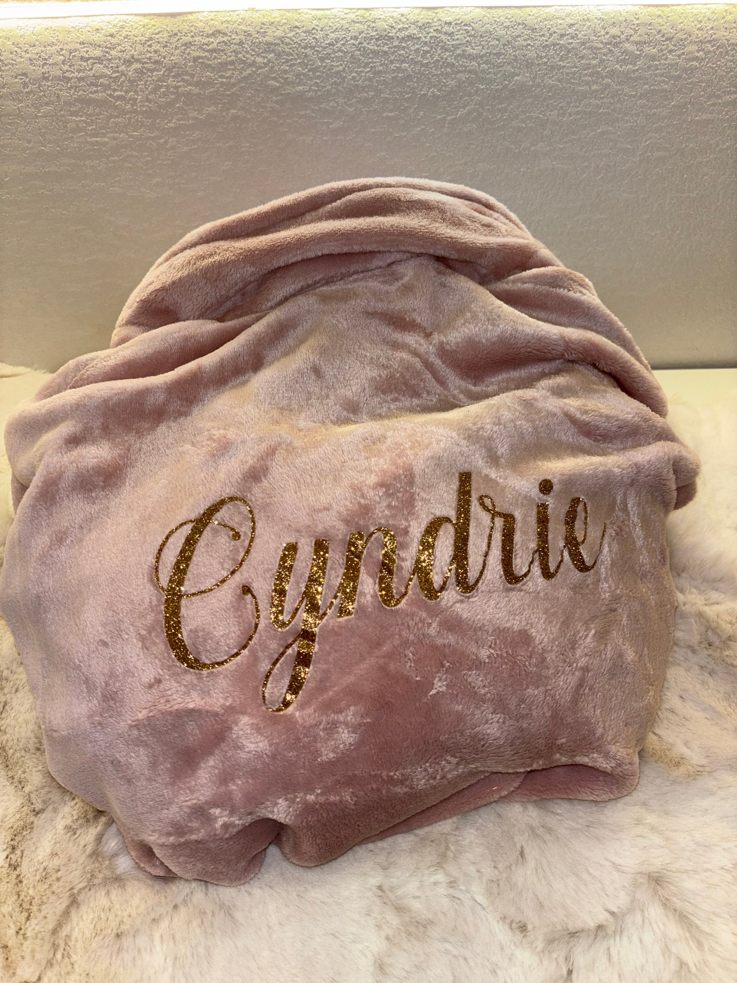 Peignoir polaire rose personnalisé