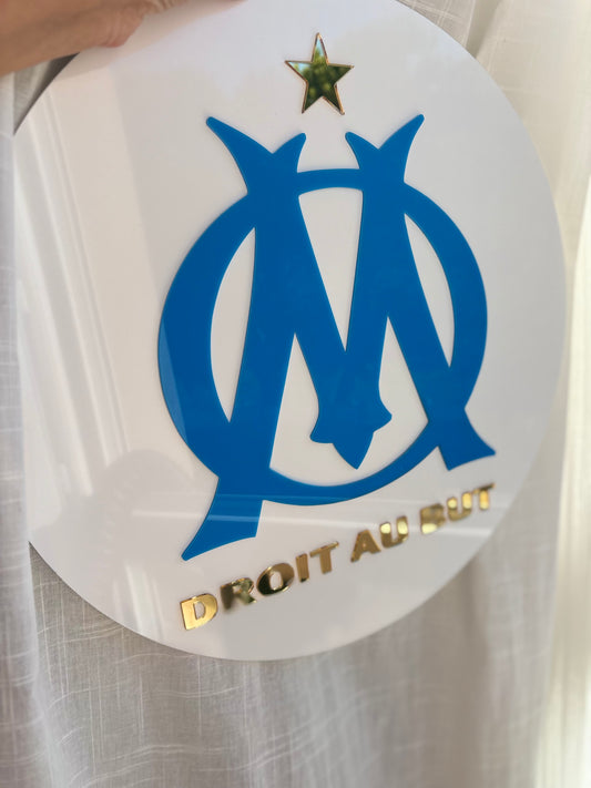 Plaque en plexiglas Olympique de Marseille – Déco OM personnalisée