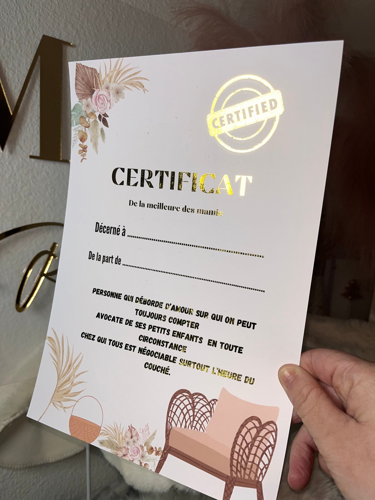 Certificat de la meilleure mamie