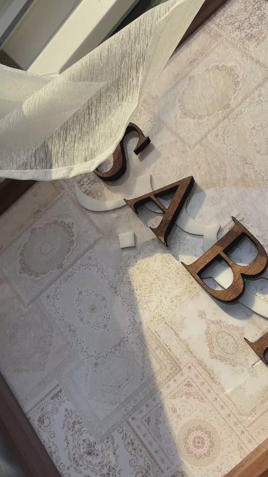 Tableau Sabr – Décoration élégante bois & plexi beige et marron